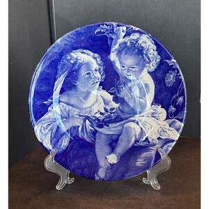 JH Weatherby & Sons Staffordshire England Blue Cherub Collector Series Plate 9in